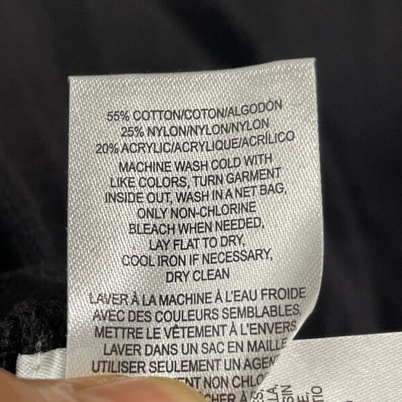 NEW Lucky Brand Womens M V-Neck Sweater Jet Black Cotton Lightweight - Picture 6 of 8